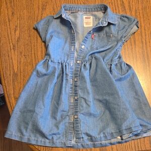 Levi's Blue Denim Button-Front Girls Dress